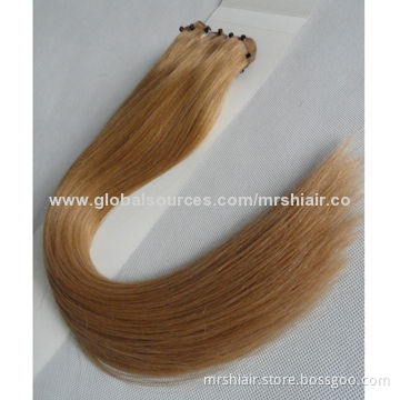 20-inch Light Brown Straight Weighs 100g Indian Micro Ez Weft Hair